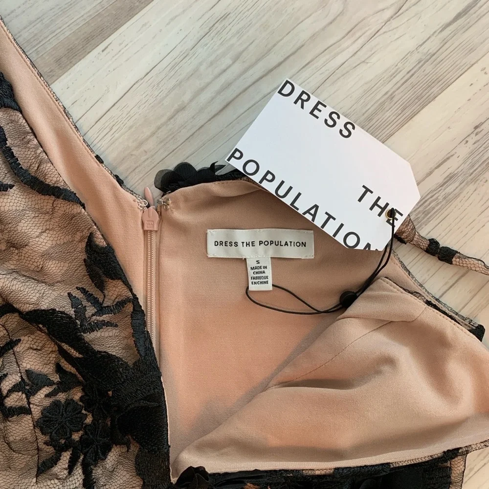 Black Lace Dress the Population dress size S - Picture 4 of 4